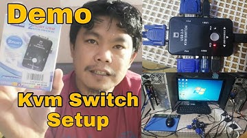 KVM SWITCH dual computers 1 monitor setup.demo