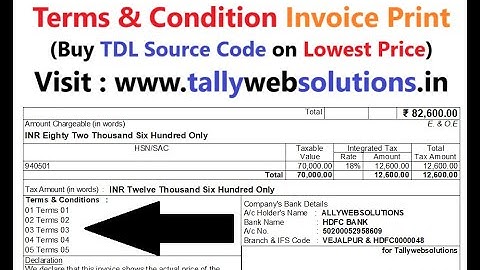 (Buy TDL Source Code Only Rs. 50) Terms & Condition Invoice Print in Tally Prime (Format - 002)
