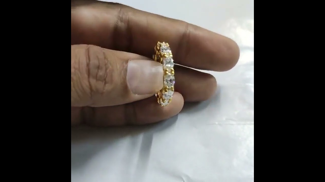 Horizontal Oval Eternity Ring, Oval Diamond Eternity Band, Natural Oval Diamond Band,GemsJewelleryIN