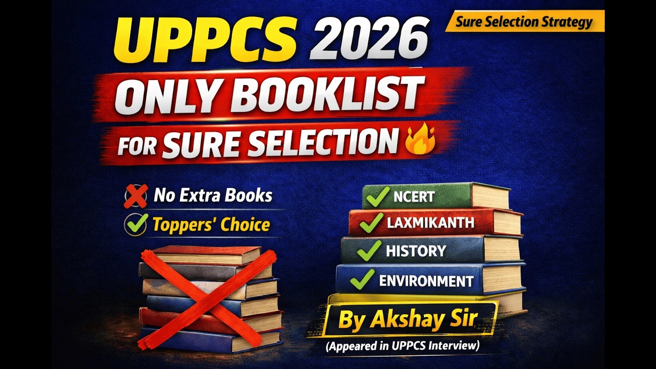 UPPCS 2026: ONLY Booklist for Sure Selection | No Extra Books - YouTube