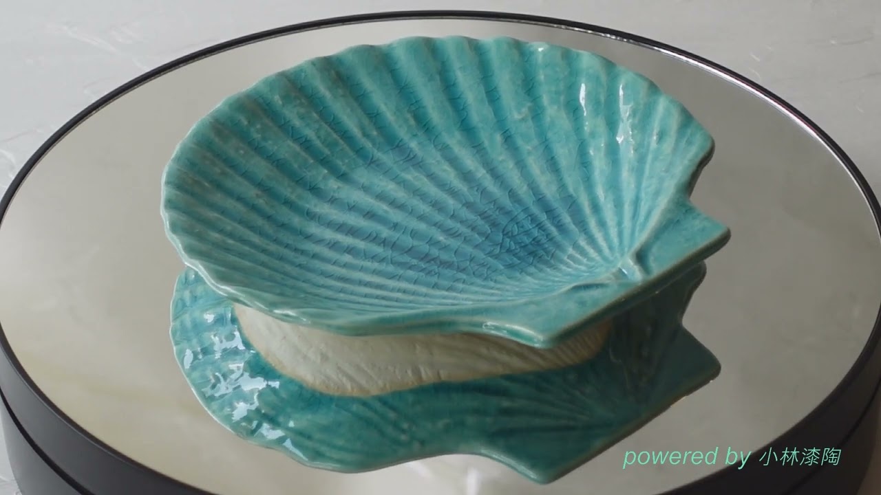 Akazu Ware Shell Individual Plate Blue - Gave it a Spin - YouTube