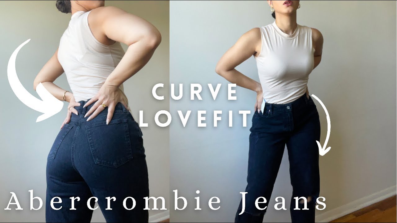 TRYING ABERCROMBIE JEANS  CURVE LOVE VS REGULAR FIT TRY ON REVIEW
