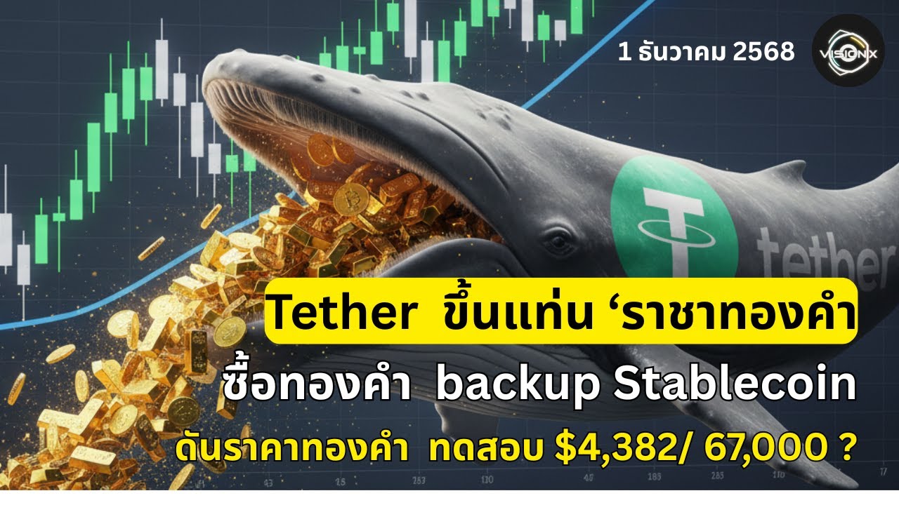 Tether ขึ้นแท่นราชาทองคำ ราคาทดสอบ,382/67,000 ?