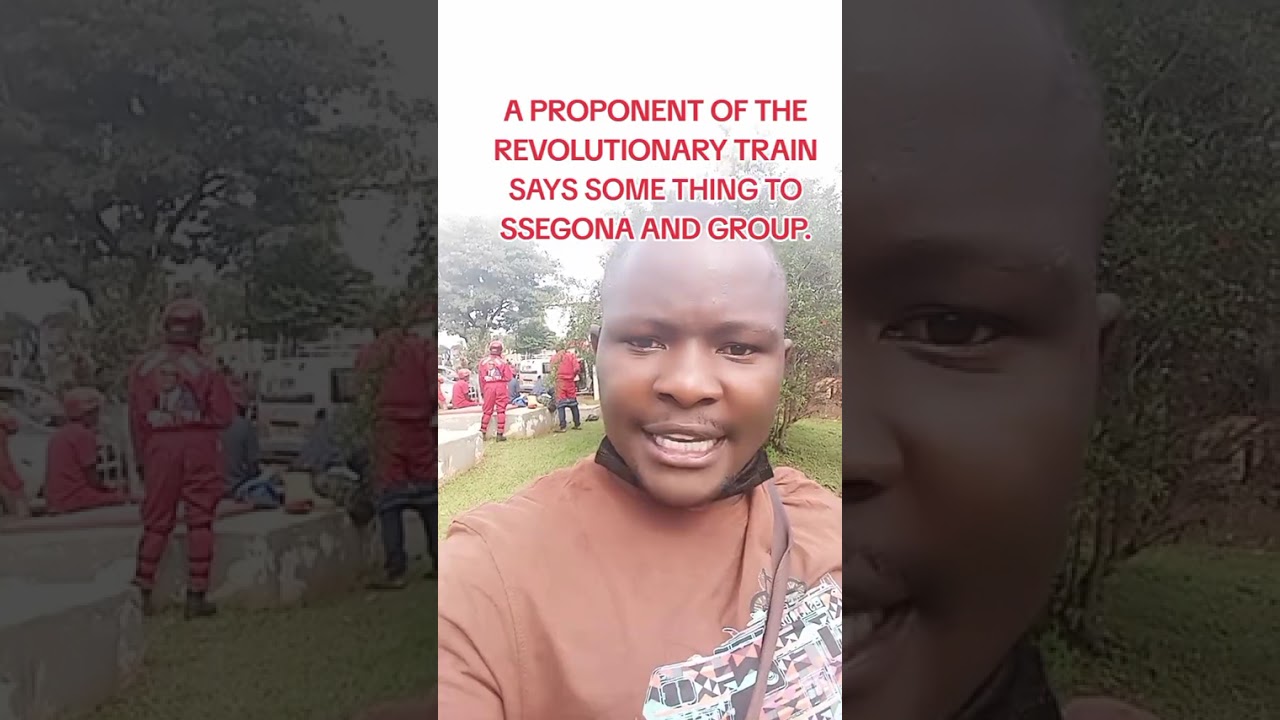 A PROPONENT OF THE REVOLUTIONARY TRAIN SAYS SOME THING TO SSEGONA AND GROUP. 