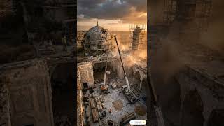 From Ruins to Paradise – Abandoned Mosque Transformation Drone View 🥺🥰 #restoration #timelapse