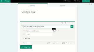 Microsoft Forms mark correct answer