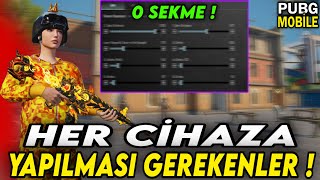 PUBG MOBİLE DE YAPILMASI GEREKEN TÜM AYARLAR ! HER CİHAZA UYGUN HASSASİYET VE KONTROL | PUBG MOBİLE