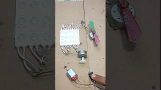 I Powered 5 LED Light & Motor Fan Using DC Motor Generator #project #shorts