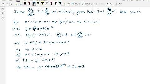 F2 6.3 Boundary conditions and 2nd order D.E.s
