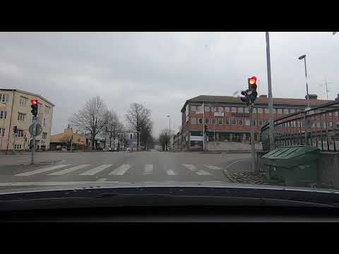 Alingsås.  Sweden.  Dashcam driving.