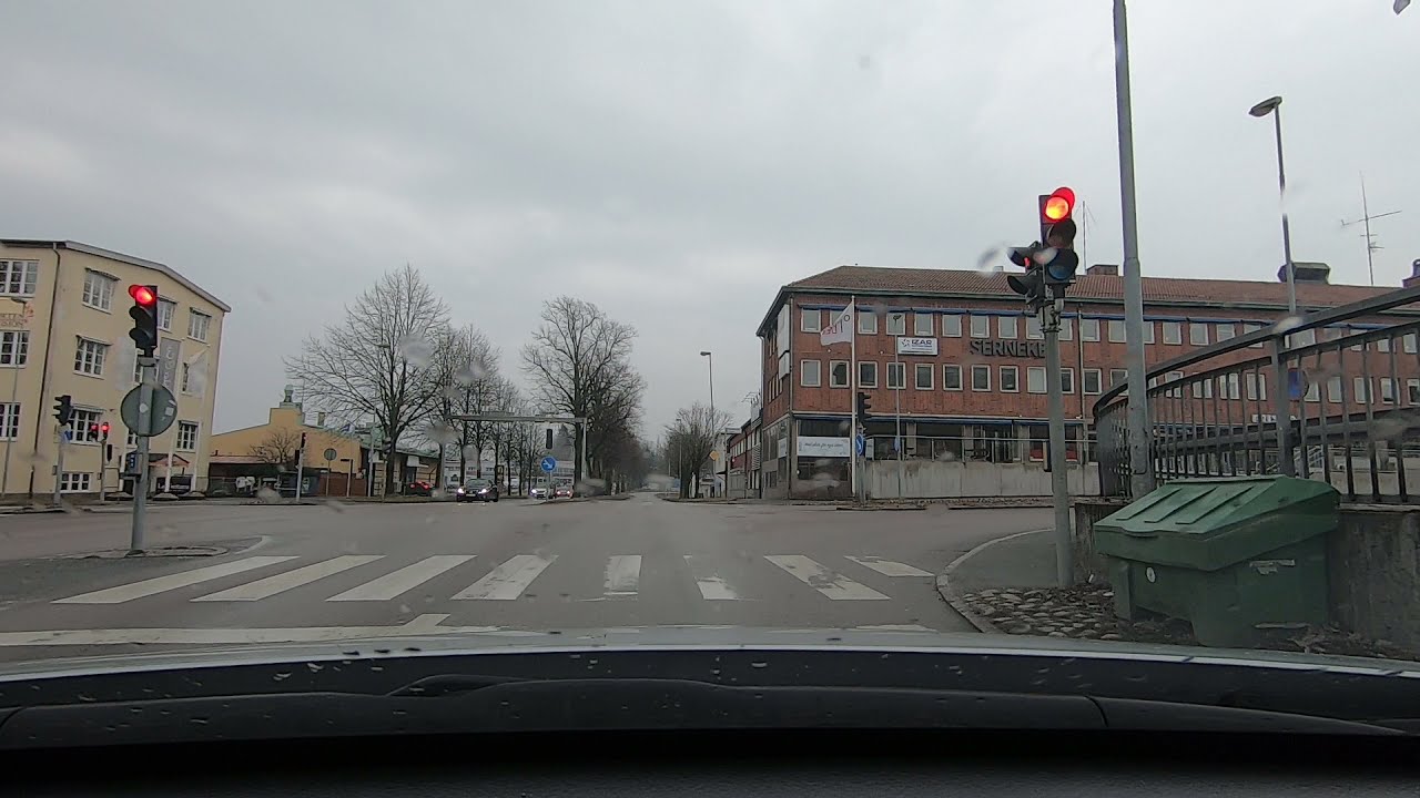 Alingsås.  Sweden.  Dashcam driving.