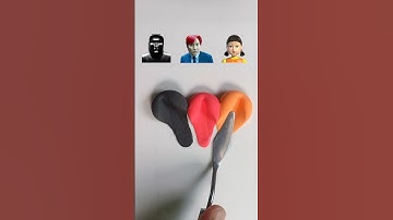 Guess the mixed colour of Squid Game characters ?? #colormixing #satisfying #squidgame #art #clay