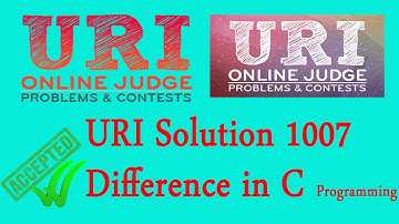 URI Online Judge Solution 1007 in C programming - Video - URI Difference solution in C
