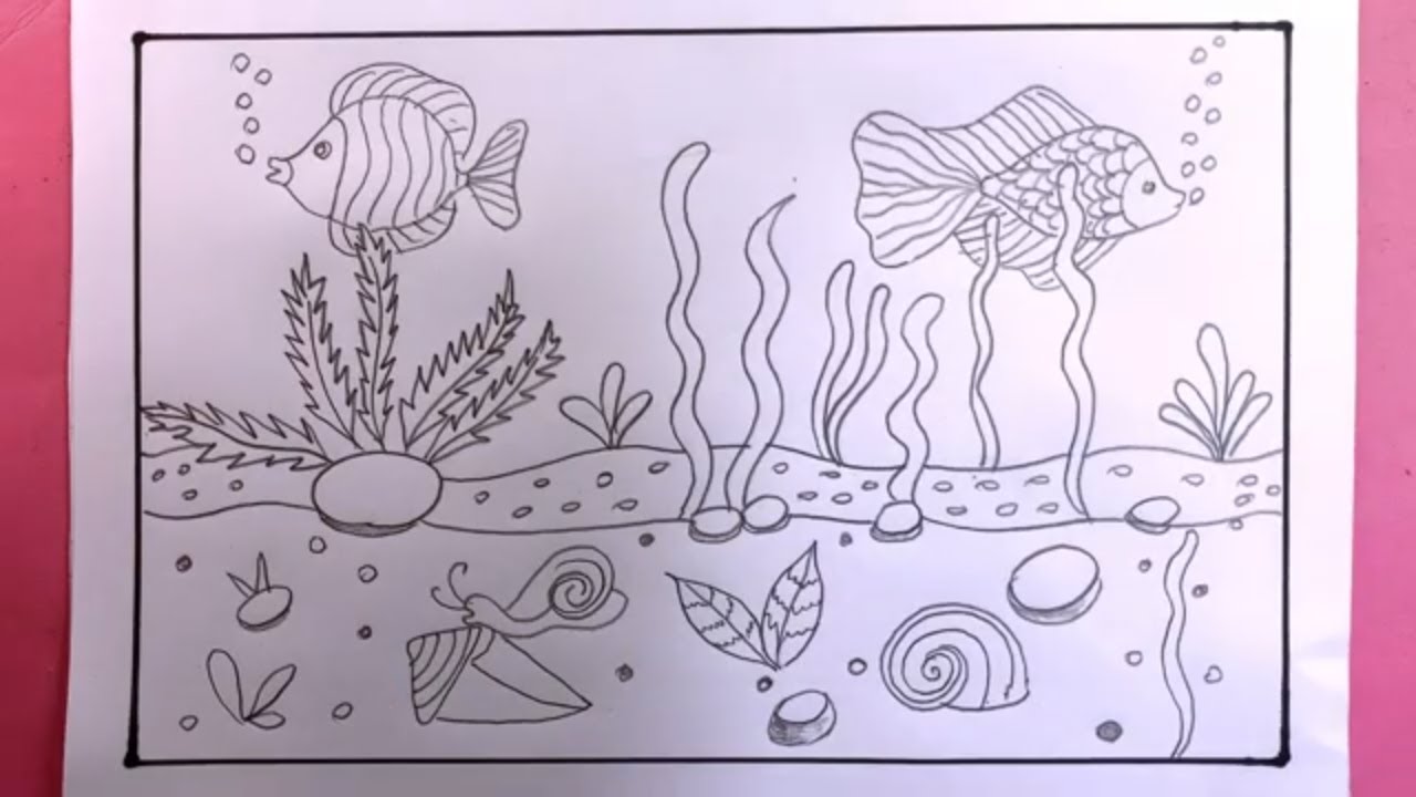 How To Draw Under The Sea Easy/Under Water Drawing - YouTube