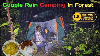 "Couple Rain Camping In forest | Heavy Rain Camping At Night #raincamping "