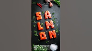 Salmon Text Effect in Adobe Illustrator and Firefly #AdobeFirefly