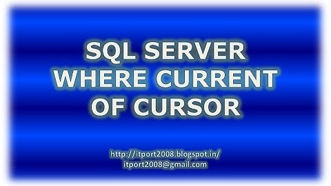 Where Current Of Cursor in SQL Server