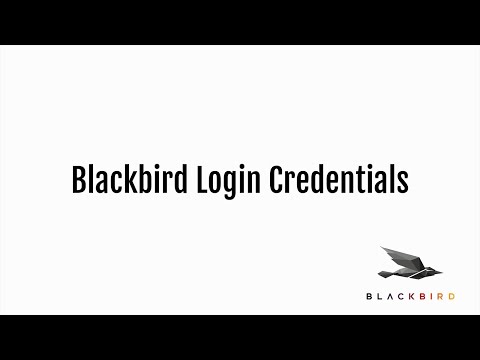 Blackbird Login Credentials