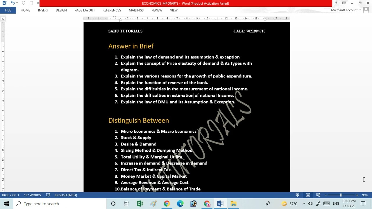 HSC ECONOMICS IMP | 12th ECO IMP