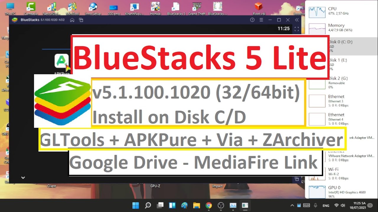 bluestack จีน  2022 Update  BlueStacks 5 Lite v5.1.100.1020 32/64bit [No Google] nhẹ mượt cho máy RAM thấp | Khanh Nguyen