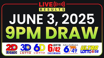 LIVE 9PM PCSO LOTTO RESULTS TODAY JUNE 3, 2025 | SWERTRES EZ2