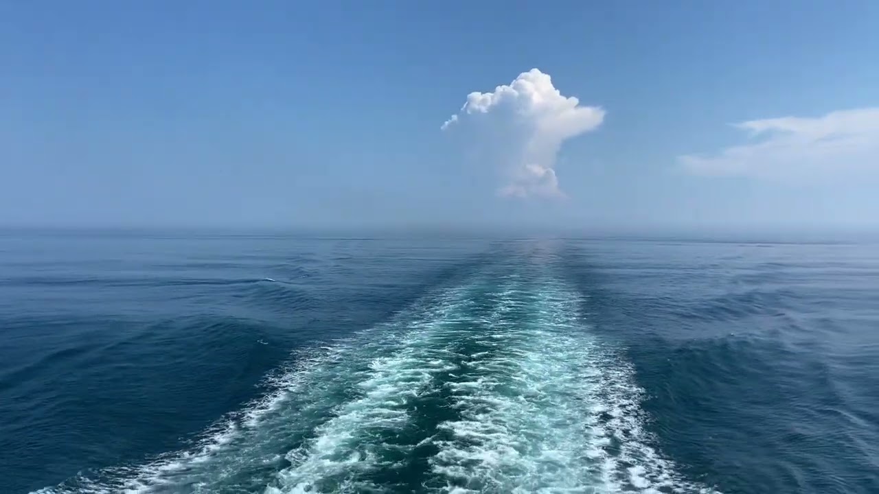 Jeju Ferry - Passing islands in Jeju Strait 