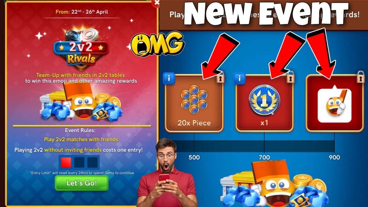 Carrom Pool - New Event - 2v2 Rivals - Free Rewards