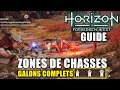 Horizon forbidden west  toutes les zones de chasses en galons complets emplacements  solution