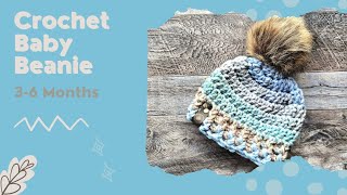 3-6 Month Bulky Crochet Hat - Whitley Beanie