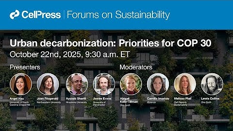 Urban Decarbonization: Priorities for COP 30