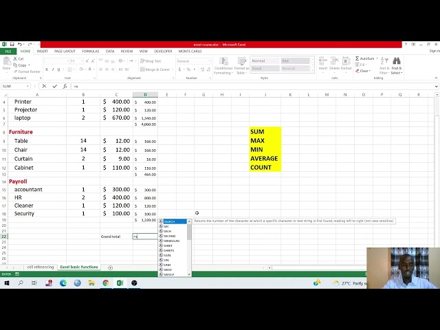 mp3 - basic excel functions afsomali