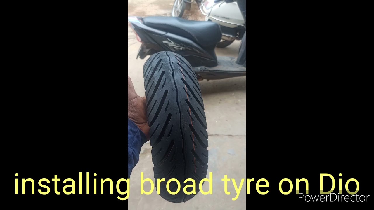 installing broad tyre on Honda Dio BS4 MRF 120/70/10 YouTube