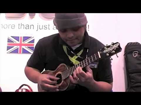 Hawaiian ukulele virtuoso Derick Sebastian at NAMM...