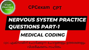 NERVOUS SYSTEM PRACTICE QUESTIONS PART-1,MEDICAL CODING