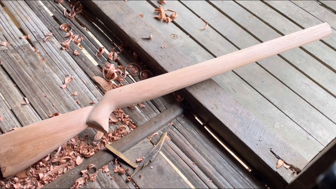 How to make custom wood gun stock carving at home. YouTube