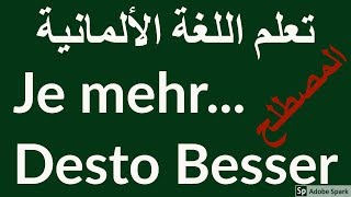 شرح المصطلح je..desto  في اللغة الألمانية