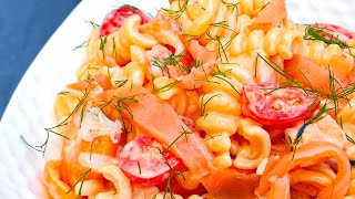 Salade de pâtes  saumon et crevettes