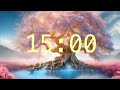 15 minute countdown timer with alarm and relaxing music  enchanted tree with gold