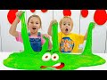 Chris and Nicole are playing with slimes | Fun games with uncle