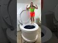 SUPER HIGH JUMP into Worlds Largest Toilet Black Pool in Slow Motion BIG😯#shorts