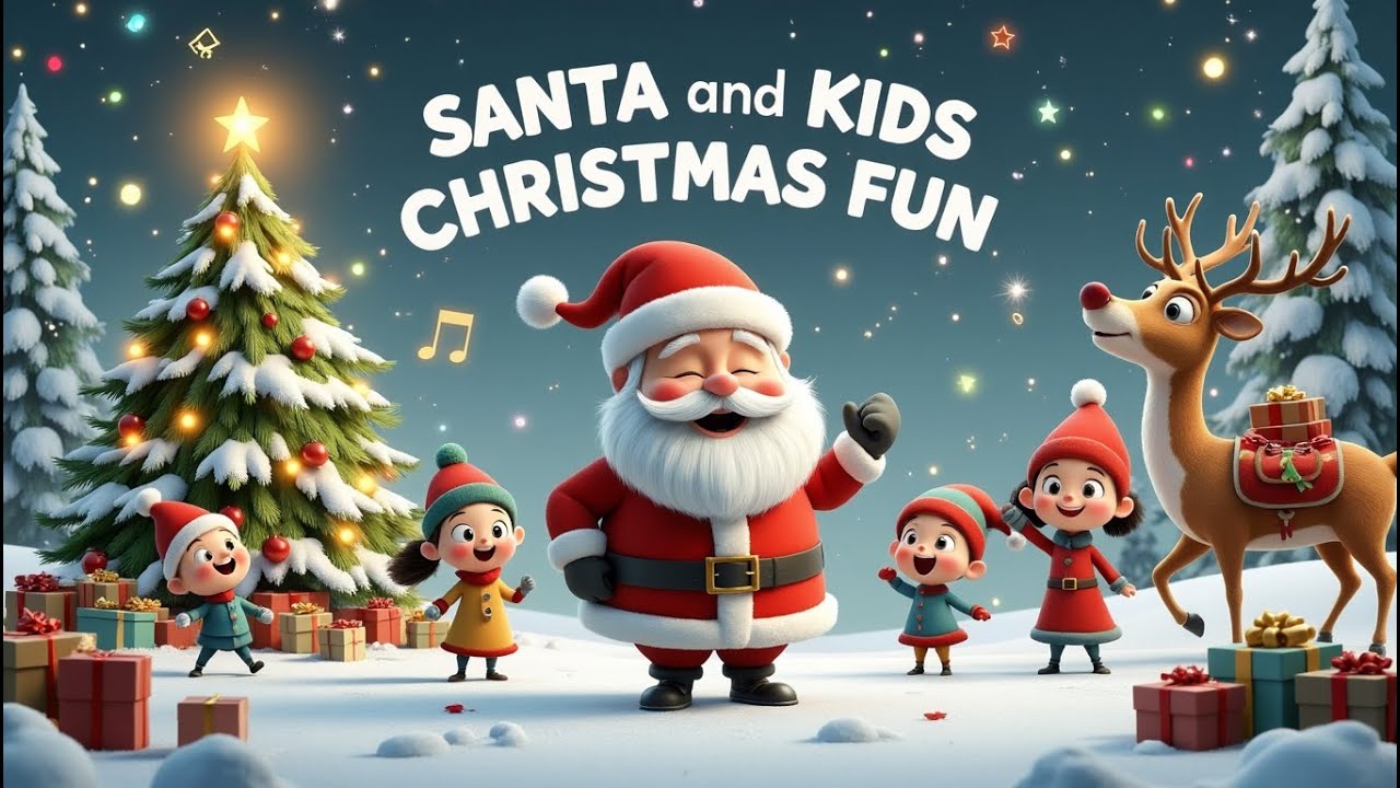Santa and Kids Christmas Fun 🎅 | Kids Christmas Song | Sing Along ...