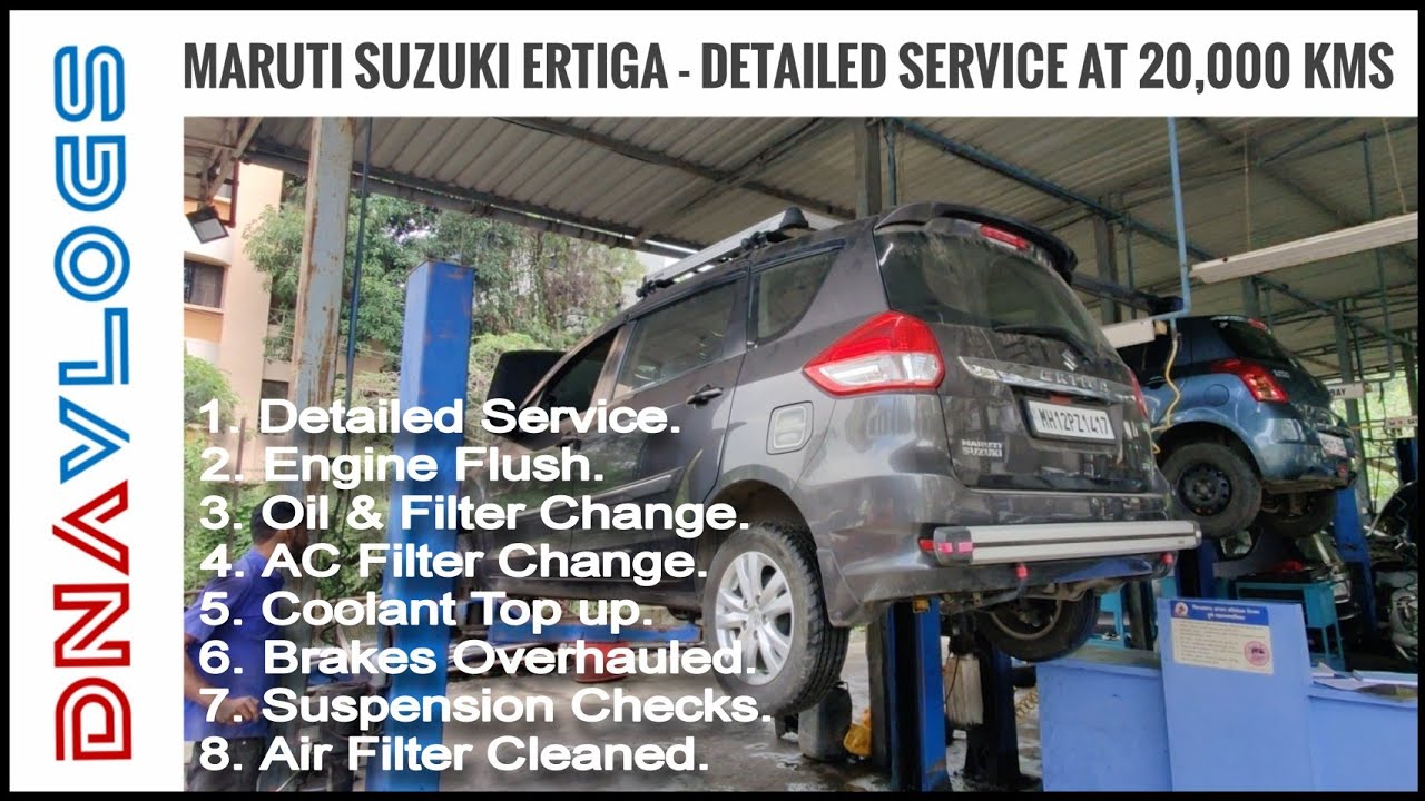 Maruti Suzuki Ertiga Detailed Service Oil,Filters Changed,Suspension