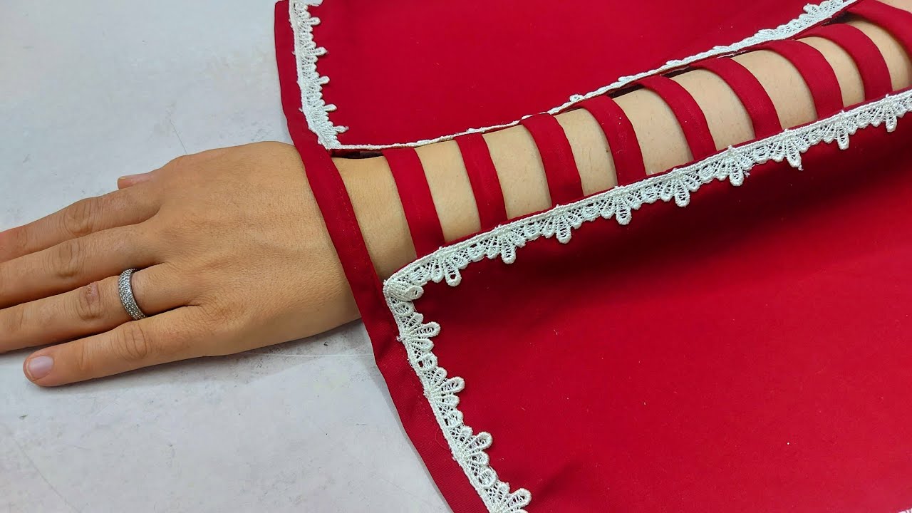 تفصيل و خياطة ردن ( كُم ) مشبك - how to sew nice sleeve/ easy sewing