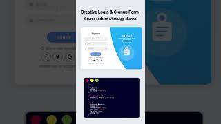 Creative Login & Signup Form 🎨 HTML CSS JavaScript #shorts #html #css #javascript