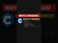 write a program to print some of three numbers|| programming in C language||C language for beginners