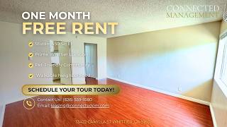 Whittier Studio Apartment for Rent | Pet-Friendly | 450 Sq. Ft. | 1 Month Free Rent
