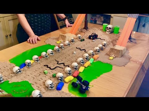 Hot Wheels Monster Jam - Escape from Skull Island - Tabletop Race!