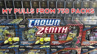 Pokemon Crown Zenith Opening: My Pulls from 750 Booster Packs!