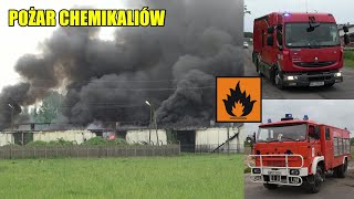 Pożar hali z chemikaliami w Żdżarowie 19.05.2023 - Alarmowo 10 zastępów straży i miejsce akcji!