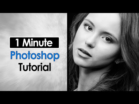 Photoshop Tutorial : Create DRAMATIC BLACK AND WHITE in Photoshop - 1 Minute Photoshop Tutorial